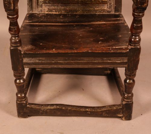 17TH CENTURY ARMCHAIR IN OAK DATED 1688 - ADDITIONAL PHOTO 4