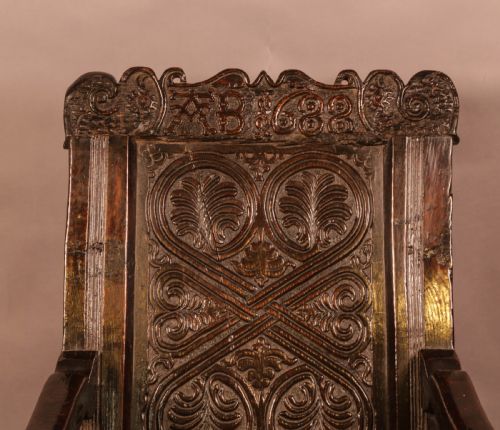 17TH CENTURY ARMCHAIR IN OAK DATED 1688 - ADDITIONAL PHOTO 5