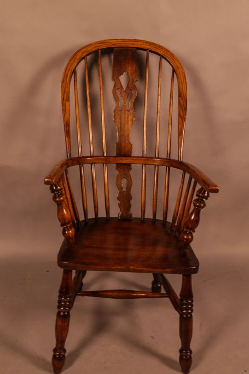 AN ASH AND ELM HIGH BACK WINDSOR CHAIR - ADDITIONAL PHOTO 1
