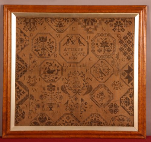 ackworth quaker school sampler lydia ladd 1806 - CATEGORY: ANTIQUE MISCELLANEOUS - DATED GEORGIAN