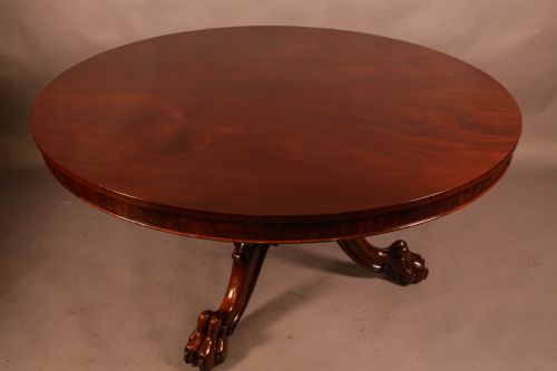 A LARGE GOOD QUALITY CIRCULAR VICTORIAN DINING TABLE - ADDITIONAL PHOTO 1