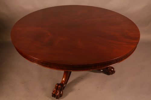 A LARGE GOOD QUALITY CIRCULAR VICTORIAN DINING TABLE - ADDITIONAL PHOTO 2