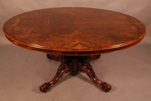 a super qualty victorian breakfast table in burr walnut - CATEGORY: ANTIQUE TABLES - DATED VICTORIAN