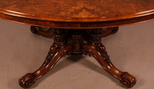 A SUPER QUALTY VICTORIAN BREAKFAST TABLE IN BURR WALNUT - ADDITIONAL PHOTO 2