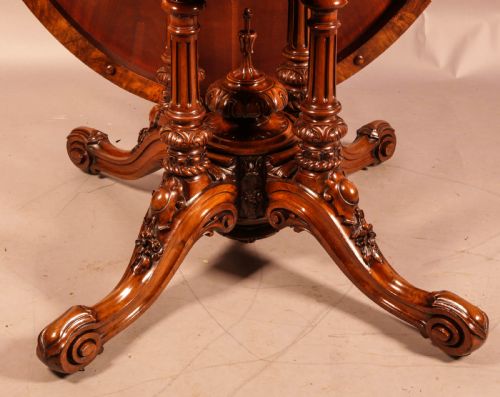 A SUPER QUALTY VICTORIAN BREAKFAST TABLE IN BURR WALNUT - ADDITIONAL PHOTO 8