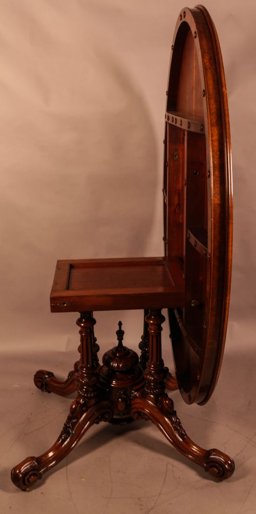A SUPER QUALTY VICTORIAN BREAKFAST TABLE IN BURR WALNUT - ADDITIONAL PHOTO 11