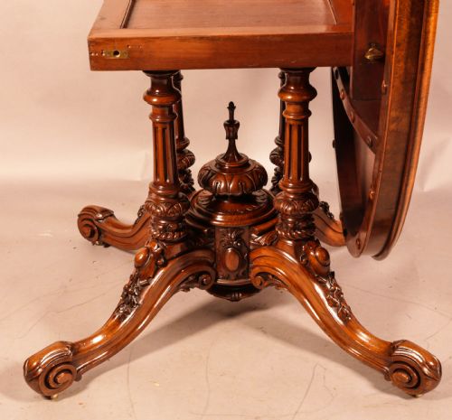 A SUPER QUALTY VICTORIAN BREAKFAST TABLE IN BURR WALNUT - ADDITIONAL PHOTO 12