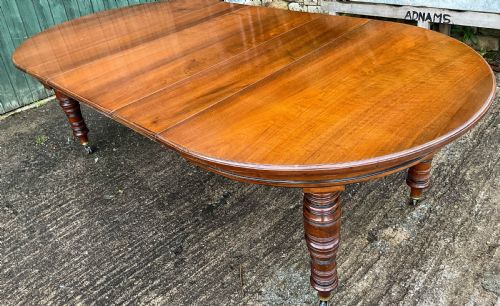 A VICTORIAN 3 LEAF EXTENDING DINING TABLE IN WALNUT - ADDITIONAL PHOTO 12