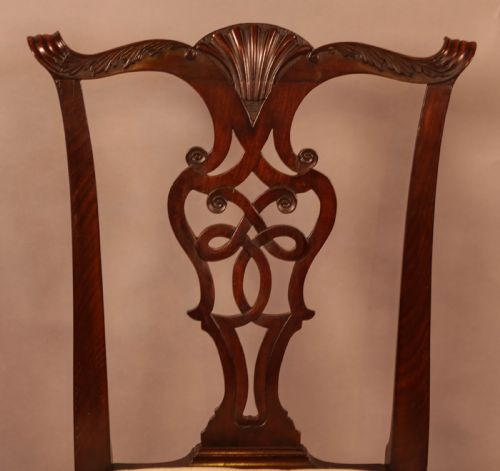 A SET OF 8 MAHOGANY DINING CHAIRS IN THE CHIPPENDALE STYLE C 1900 - ADDITIONAL PHOTO 6