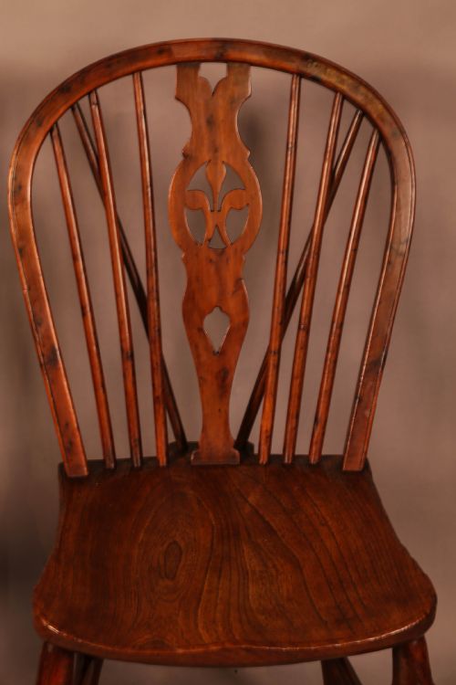 A NEAR PAIR OF YEW WOOD KITCHEN WINDSOR CHAIRS - ADDITIONAL PHOTO 7