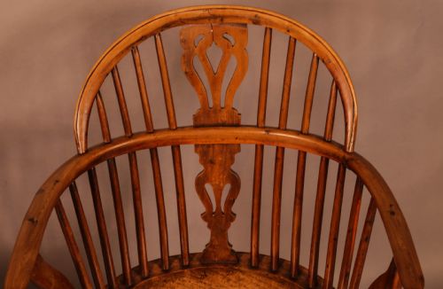 A RARE SET OF 6 YEW WOOD WINDSOR CHAIRS RETFORD MAKER WILLIAM WHEATLAND - ADDITIONAL PHOTO 9