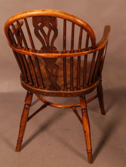 A RARE SET OF 6 YEW WOOD WINDSOR CHAIRS RETFORD MAKER WILLIAM WHEATLAND - ADDITIONAL PHOTO 14
