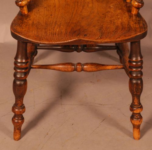 A 19TH CENTURY CAPTAINS CHAIR IN ASH AND ELM - ADDITIONAL PHOTO 2