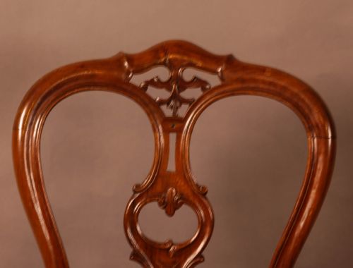 A SET OF 6 VICTORIAN DINING CHAIRS IN WALNUT - ADDITIONAL PHOTO 7