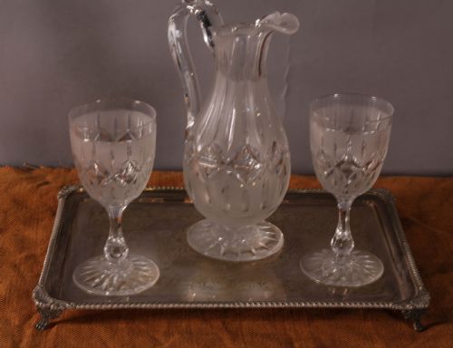 A GLASS WATER JUG AND 2 MATCHING GLASSES C 1840 - ADDITIONAL PHOTO 2
