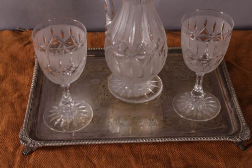 A GLASS WATER JUG AND 2 MATCHING GLASSES C 1840 - ADDITIONAL PHOTO 3