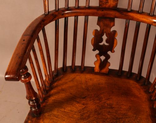 A SUPERB YEW WOOD HIGH BACK WINDSOR CHAIR ALLSOP WORKSOP - ADDITIONAL PHOTO 7