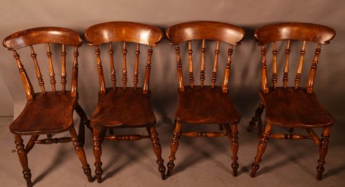 A HARLEQUIN SET OF 4 WORKSOP KITCHEN CHAIRS - ADDITIONAL PHOTO 2
