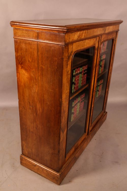 A VICTORIAN BURR WALNUT BOOKCASE - ADDITIONAL PHOTO 1