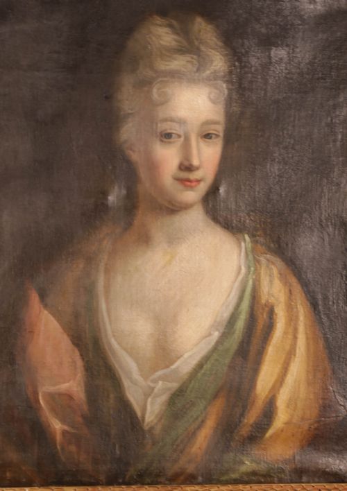 AN 18TH CENTURY OIL ON CANVAS LADY - ADDITIONAL PHOTO 1