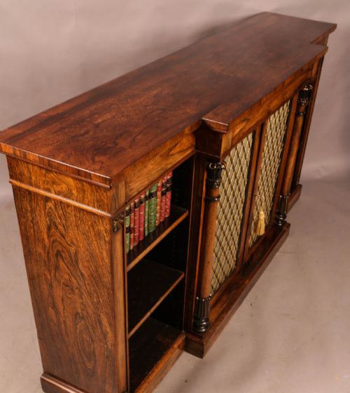 REGENCY PERIOD LOW BOOKCASE IN ROSEWOOD - ADDITIONAL PHOTO 2