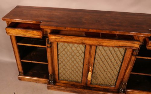 REGENCY PERIOD LOW BOOKCASE IN ROSEWOOD - ADDITIONAL PHOTO 3