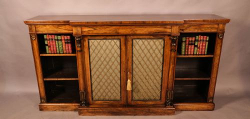 REGENCY PERIOD LOW BOOKCASE IN ROSEWOOD - ADDITIONAL PHOTO 10