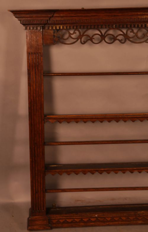 A SUPER 18TH CENTURY PLATE RACK IN OAK - ADDITIONAL PHOTO 5