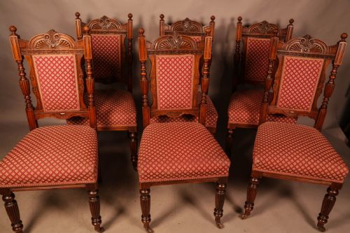 a set of 6 late victorian dining chairs - CATEGORY: ANTIQUE CHAIRS - DATED 19TH CENTURY