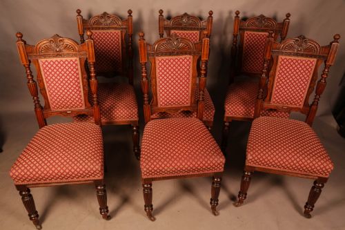 A SET OF 6 LATE VICTORIAN DINING CHAIRS - ADDITIONAL PHOTO 1