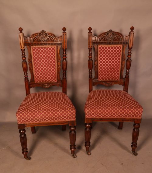 A SET OF 6 LATE VICTORIAN DINING CHAIRS - ADDITIONAL PHOTO 2