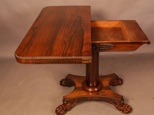 A ROSEWOOD WILLIAM IV GAMES TABLE - ADDITIONAL PHOTO 1