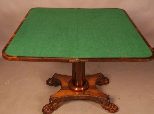 A ROSEWOOD WILLIAM IV GAMES TABLE - ADDITIONAL PHOTO 2