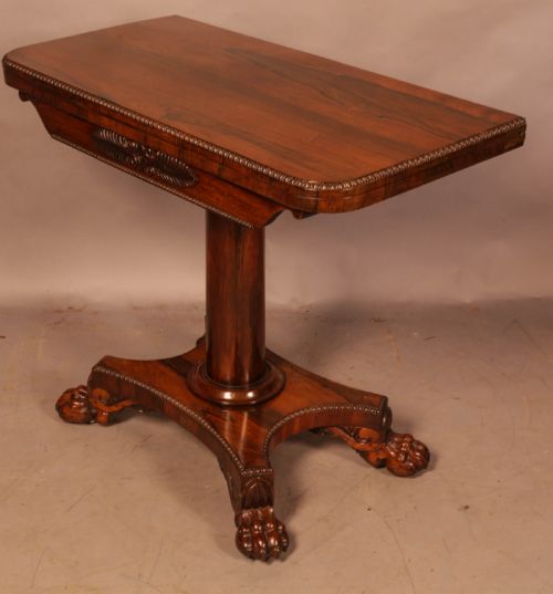 A ROSEWOOD WILLIAM IV GAMES TABLE - ADDITIONAL PHOTO 4