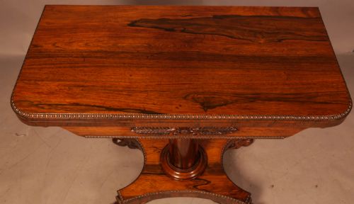 A ROSEWOOD WILLIAM IV GAMES TABLE - ADDITIONAL PHOTO 5