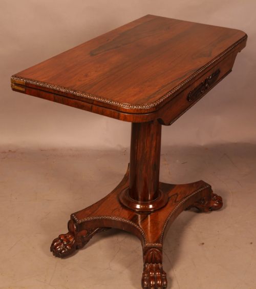 A ROSEWOOD WILLIAM IV GAMES TABLE - ADDITIONAL PHOTO 6