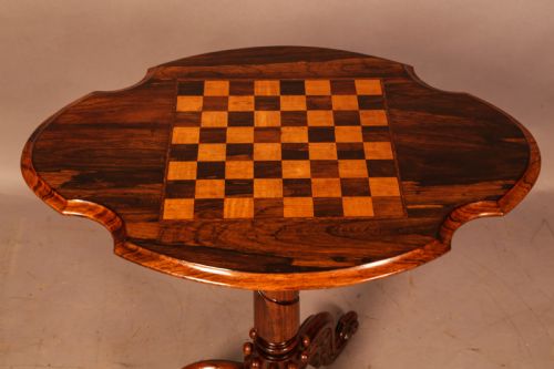 AN OCCASIONAL CHESS BOARD TABLE VICTORIAN - ADDITIONAL PHOTO 1