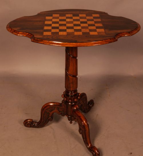 AN OCCASIONAL CHESS BOARD TABLE VICTORIAN - ADDITIONAL PHOTO 2