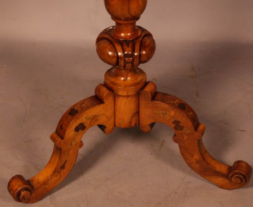 A GOOD VICTORIAN INLAID OCCASIONAL TABLE - ADDITIONAL PHOTO 2