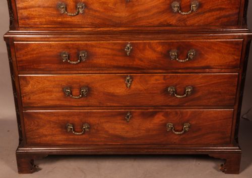 A FINE CHIPPENDALE PERIOD CHEST ON CHEST MAHOGANY - ADDITIONAL PHOTO 6