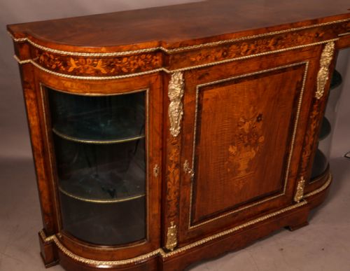 A GOOD VICTORIAN BURR WALNUT CREDENZA INLAID - ADDITIONAL PHOTO 6