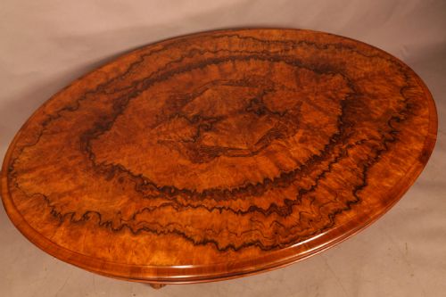 A SUPERB VICTORIAN COFFEE TABLE BURR WALNUT - ADDITIONAL PHOTO 1