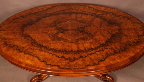 A SUPERB VICTORIAN COFFEE TABLE BURR WALNUT - ADDITIONAL PHOTO 2