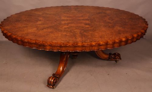 a victorian burr walnut coffee table - CATEGORY: ANTIQUE TABLES - DATED 19TH CENTURY