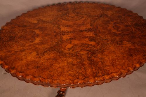 A VICTORIAN BURR WALNUT COFFEE TABLE - ADDITIONAL PHOTO 1
