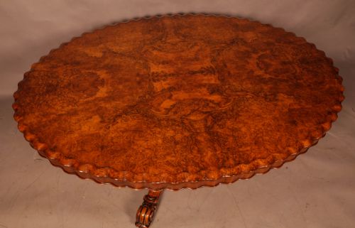 A VICTORIAN BURR WALNUT COFFEE TABLE - ADDITIONAL PHOTO 3