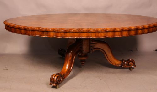 A VICTORIAN BURR WALNUT COFFEE TABLE - ADDITIONAL PHOTO 6