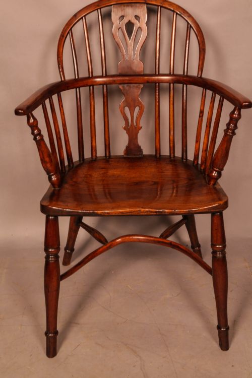 A YEW WOOD LOW BACK WINDSOR CHAIR ROCKLEY MAKER - ADDITIONAL PHOTO 1