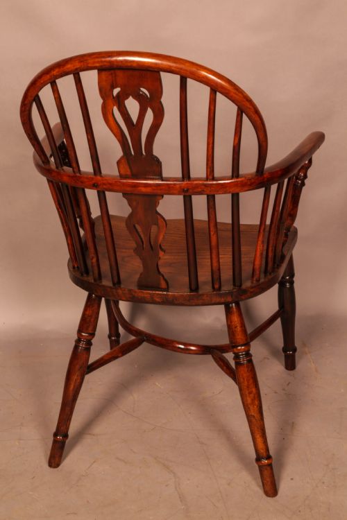 A YEW WOOD LOW BACK WINDSOR CHAIR ROCKLEY MAKER - ADDITIONAL PHOTO 2