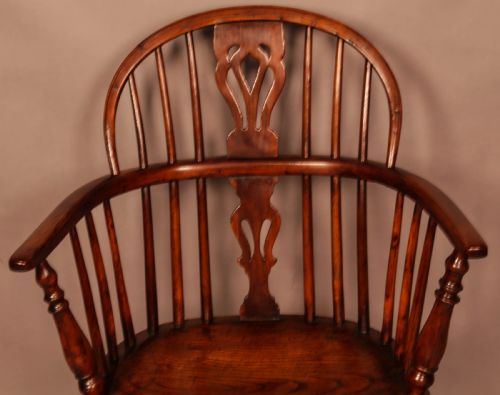 A YEW WOOD LOW BACK WINDSOR CHAIR ROCKLEY MAKER - ADDITIONAL PHOTO 5